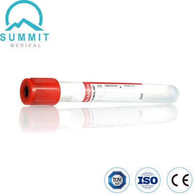 일회용 레드 톱 비 첨가물 평면 진공 혈액 수집 튜브 2ml