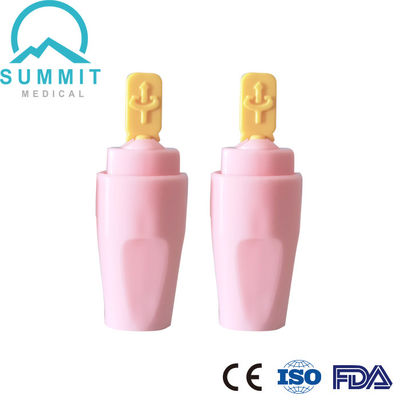 완전히 숨겨진 철회용 바늘을 가진 비생성 자동 랜세트, 21G 2.2mm