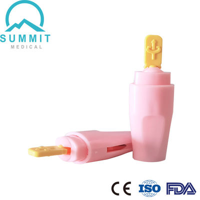 완전히 숨겨진 철회용 바늘을 가진 비생성 자동 랜세트, 21G 2.2mm