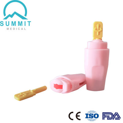 완전히 숨겨진 철회용 바늘을 가진 비생성 자동 랜세트, 21G 2.2mm