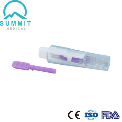 멸균 압력 작동식 안전 랜싯 28G 1.8mm 보라색 상자당 100개