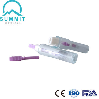 멸균 압력 작동식 안전 랜싯 28G 1.8mm 보라색 상자당 100개