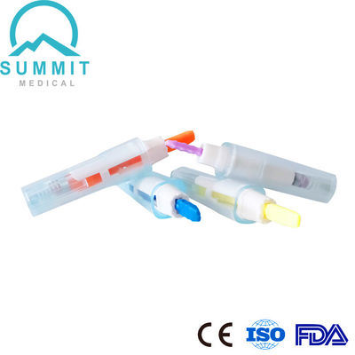 진료점 검사용 색상 코딩 안전 혈액 랜셋 21G 23G 26G 28G 30G