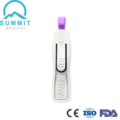 혁신적인 품질 버튼 작동 안전 혈액 랜싯 26G 28G 깊이 1.8mm