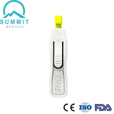 혁신적인 품질 버튼 작동 안전 혈액 랜싯 26G 28G 깊이 1.8mm
