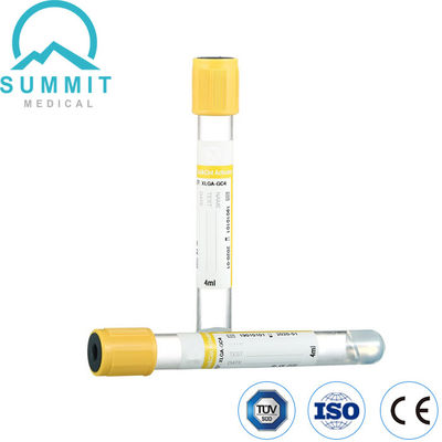 4ml 혈액 수집을 위한 노란 톱 젤 및 응고 활성화 튜브