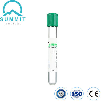 나트륨 헤파린 또는 리튬 헤파린 첨가제가 포함된 그린탑 혈액 튜브, 4ml