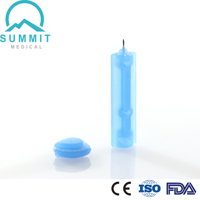 30G 크기 트위스트 탑 랜싯 장치 투명 블루