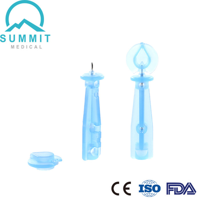 30G 크기 트위스트 탑 랜싯 장치 투명 블루