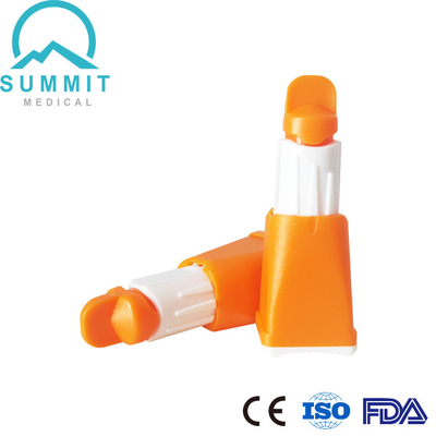 다중 깊이 설정 조정할 수 있는 안전성 혈액 란셋 28G 1.3 mm/1.8mm/2.3mm 오렌지