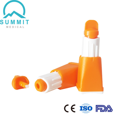 다중 깊이 설정 조정할 수 있는 안전성 혈액 란셋 28G 1.3 mm/1.8mm/2.3mm 오렌지